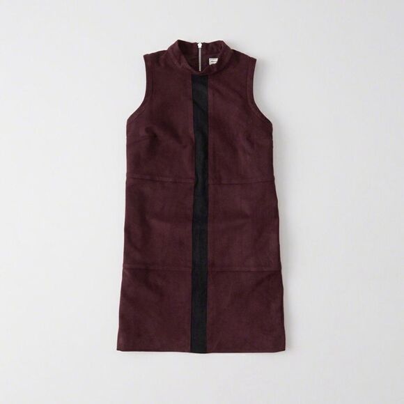 Abercrombie & Fitch Mock Neck Faux Suede Dress Med - Picture 1 of 8